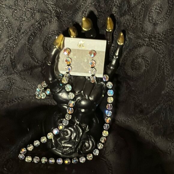 VINTAGE AURORA BOREALIS NECKLACE & DANGLE  EARRINGS - Picture 1 of 8